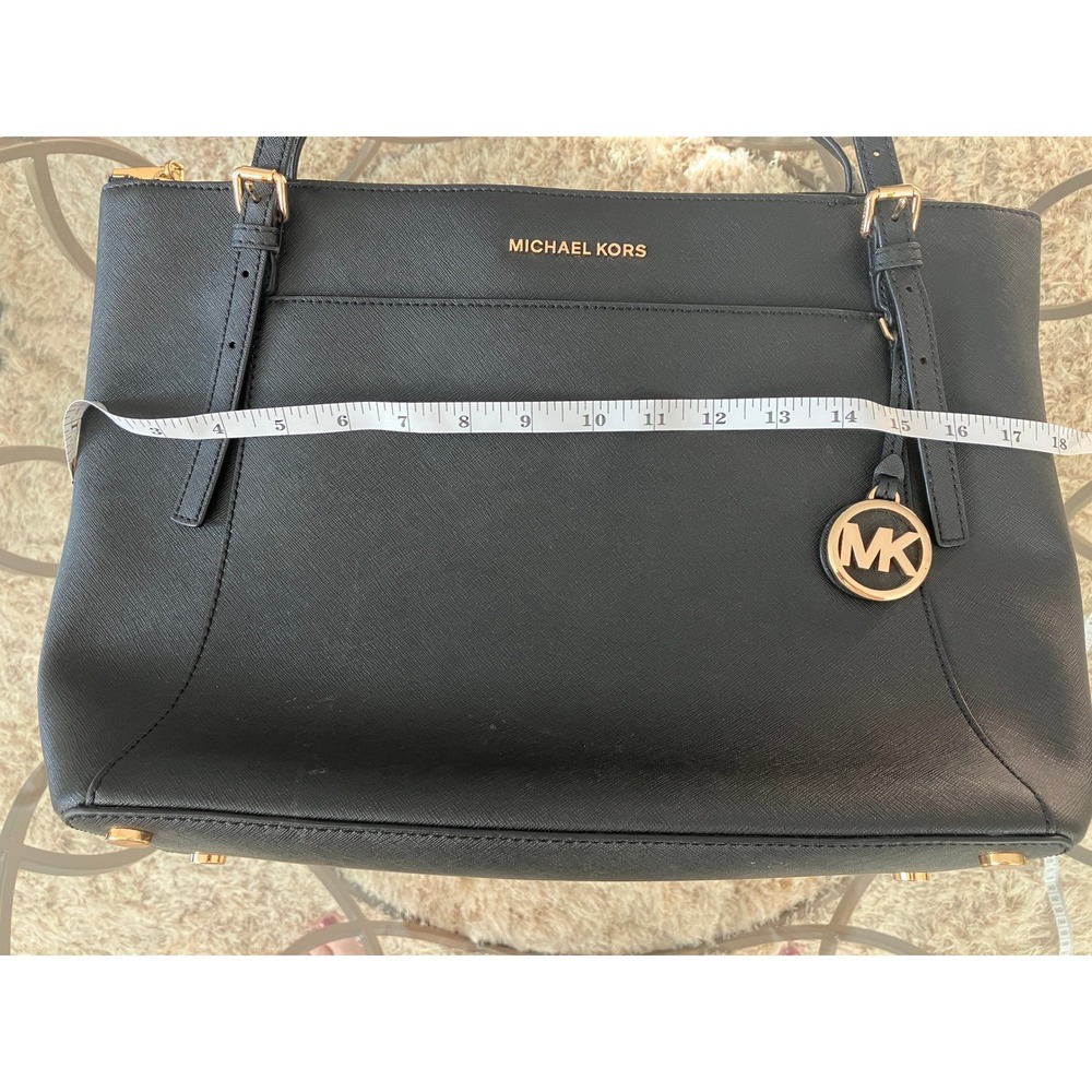 Michael Kors Black Saffiano‎ Leather Tote Bag Gold Hardware - Picture 11 of 15